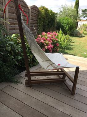 fauteuil voile de jardin en wengue massif