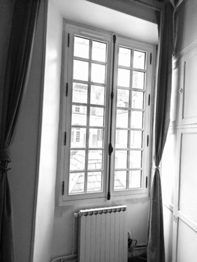 Fenêtre selectabois, mixte bretagne, eucalyptus, croisée à l'ancienne sur paumelles et crémones véritables